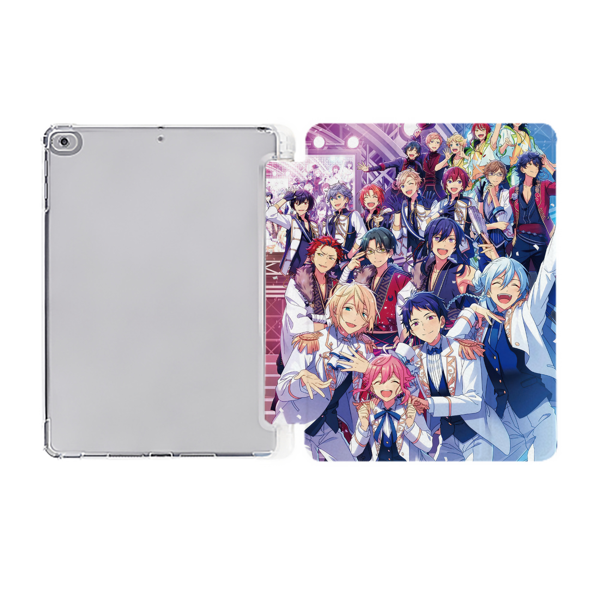 （画像用） あんさんぶるスターズ! Ensemble Stars IPad ケース ペン収納付き 三つ折りスタンド PUレザー×シリコン 対応機種9.5/10.5/10.9インチ